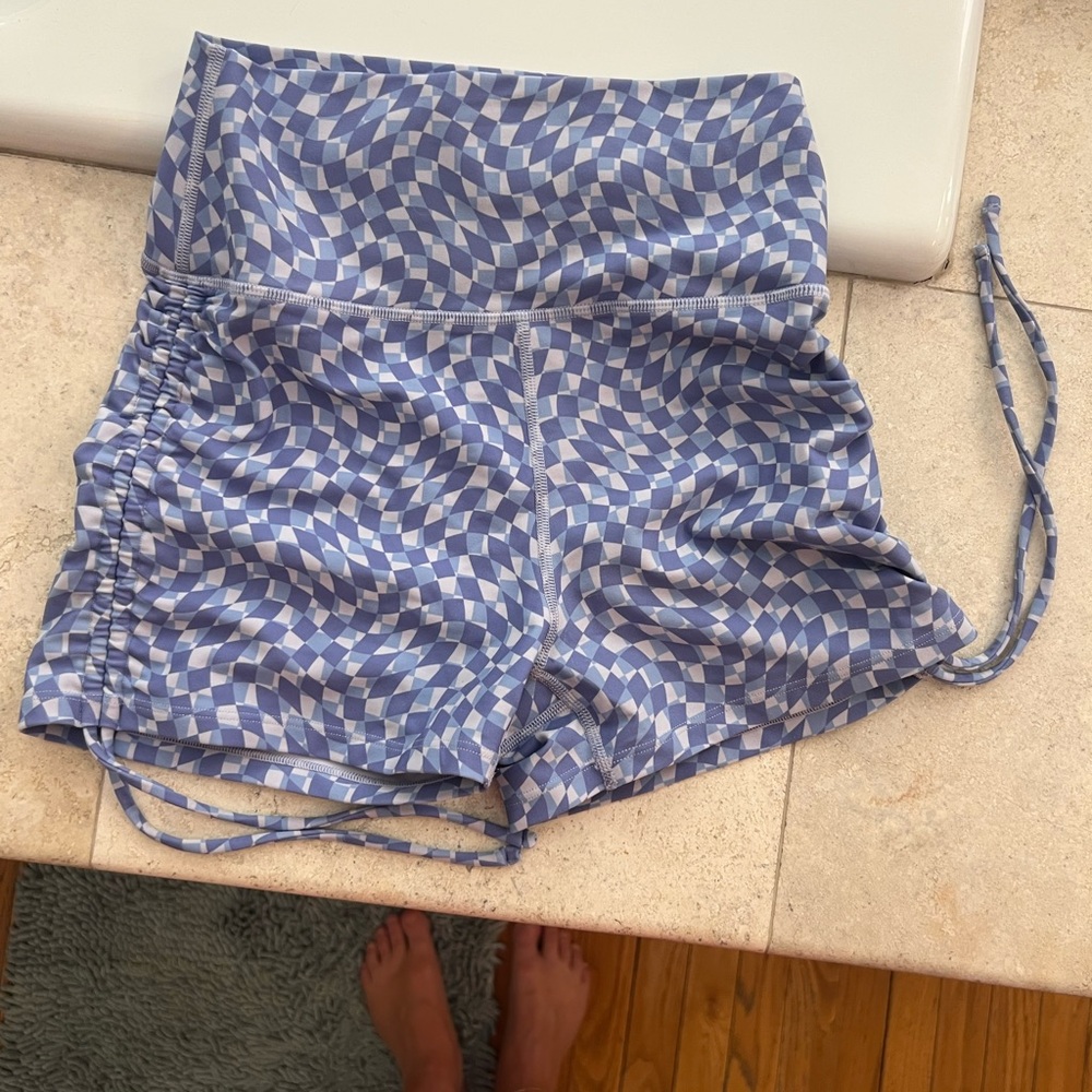 L*Space High Waist Blue Patterned Shorts